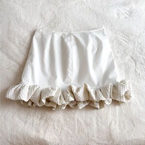 White Ruffle Mini Skirt